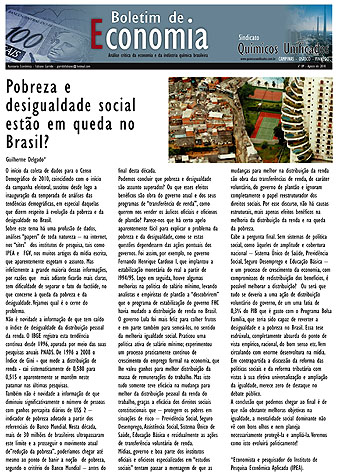Capa Boletim de Economia nº 07 - 3ª semana agosto/2010