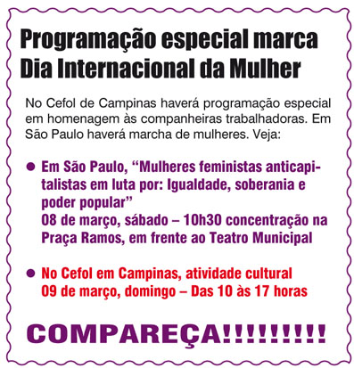 Programação do Dia Internacional da Mulher - 2008