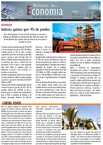 Capa do Boletim de Economia nº 05 - 13jul10-1
