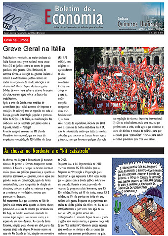 Capa Boletim de Economia nº 04 - 1ª semana julho/2010