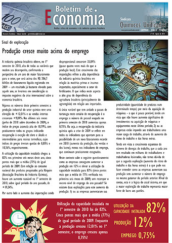 Capa Boletim de Economia nº 10 - 1ª semana setembro/2010