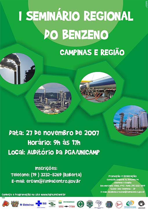 Cartaz I Seminário Regional do Benzeno de Campinas e Região