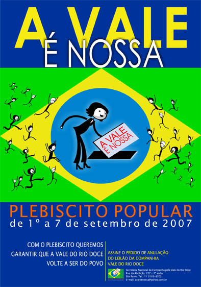 Cartaz oficial plebiscito Vale Rio Doce 2007